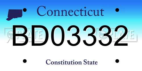BD03332 Connecticut License Plate