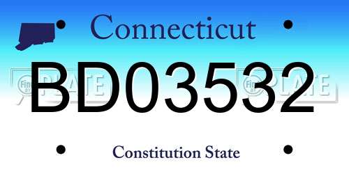 BD03532 Connecticut License Plate