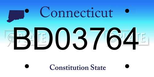 BD03764 Connecticut License Plate