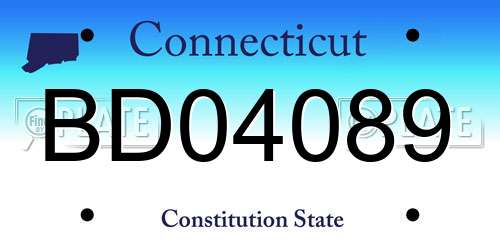 BD04089 Connecticut License Plate