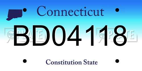 BD04118 Connecticut License Plate