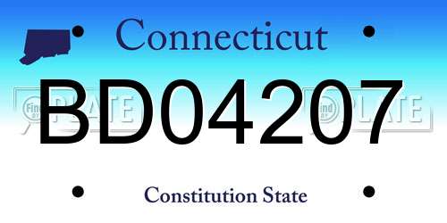BD04207 Connecticut License Plate