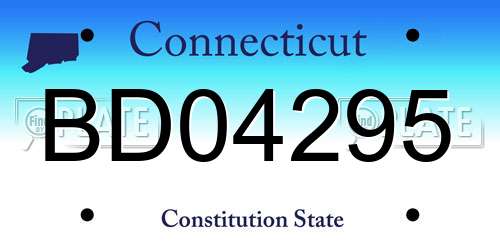 BD04295 Connecticut License Plate
