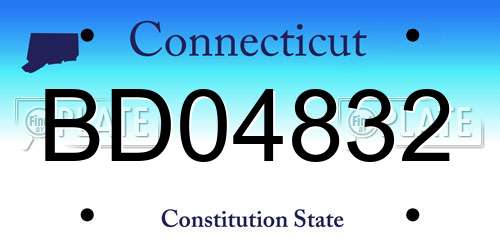 BD04832 Connecticut License Plate