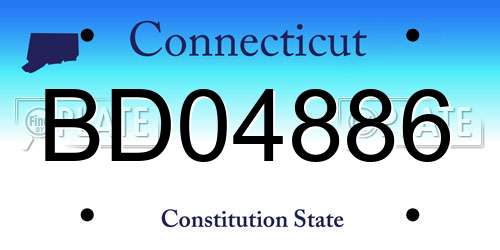BD04886 Connecticut License Plate