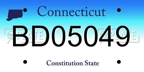 BD05049 Connecticut License Plate