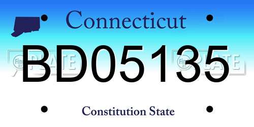 BD05135 Connecticut License Plate