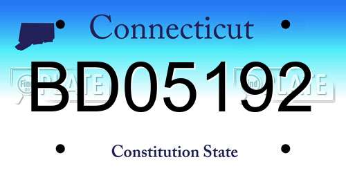 BD05192 Connecticut License Plate