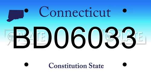 BD06033 Connecticut License Plate