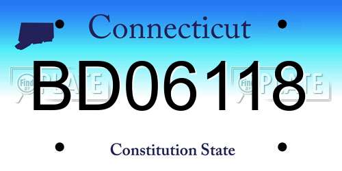 BD06118 Connecticut License Plate
