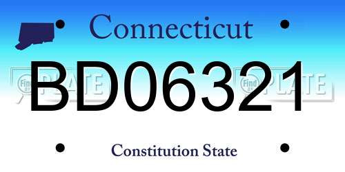 BD06321 Connecticut License Plate