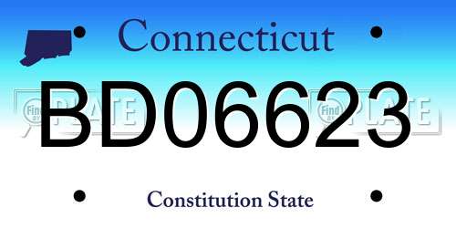 BD06623 Connecticut License Plate