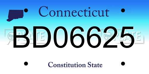 BD06625 Connecticut License Plate