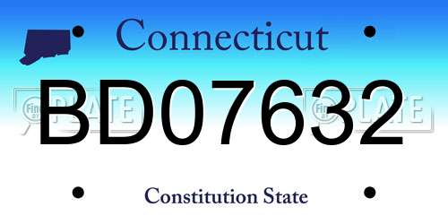 BD07632 Connecticut License Plate