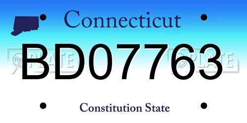 BD07763 Connecticut License Plate