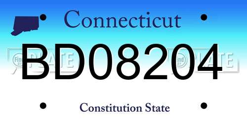 BD08204 Connecticut License Plate