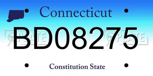 BD08275 Connecticut License Plate