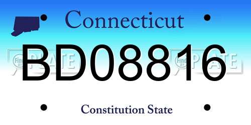 BD08816 Connecticut License Plate