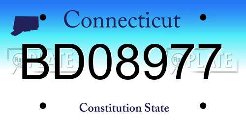 BD08977 Connecticut License Plate
