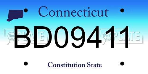 BD09411 Connecticut License Plate
