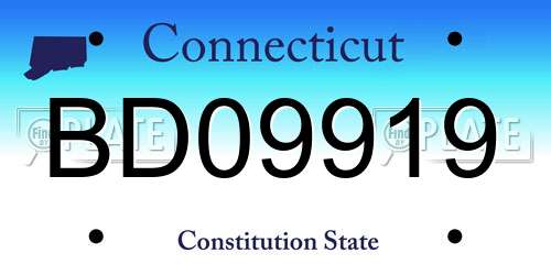 BD09919 Connecticut License Plate