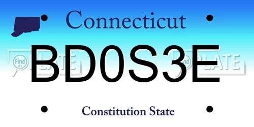 BD0S3E Connecticut License Plate