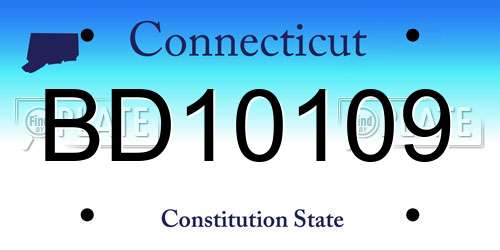BD10109 Connecticut License Plate