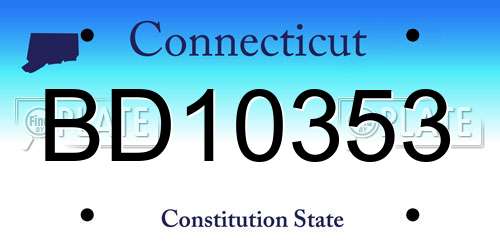 BD10353 Connecticut License Plate