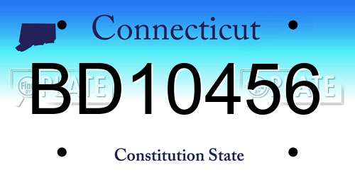 BD10456 Connecticut License Plate