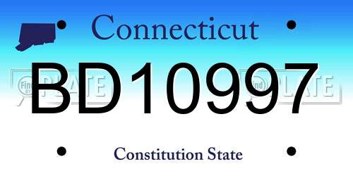 BD10997 Connecticut License Plate
