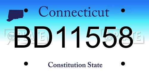 BD11558 Connecticut License Plate