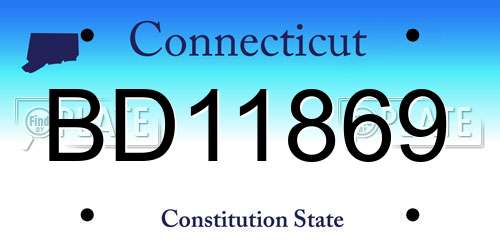 BD11869 Connecticut License Plate