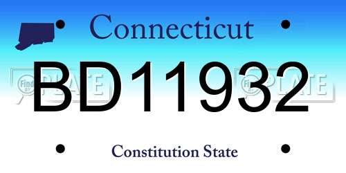 BD11932 Connecticut License Plate