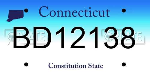 BD12138 Connecticut License Plate