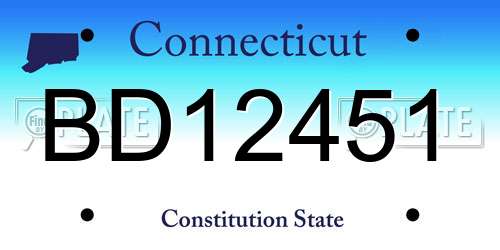 BD12451 Connecticut License Plate