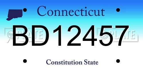 BD12457 Connecticut License Plate
