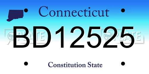 BD12525 Connecticut License Plate