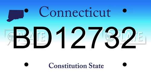 BD12732 Connecticut License Plate