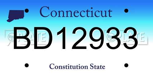 BD12933 Connecticut License Plate