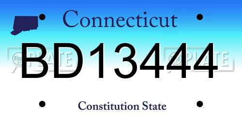 BD13444 Connecticut License Plate