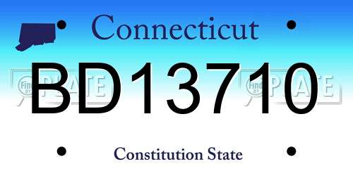 BD13710 Connecticut License Plate