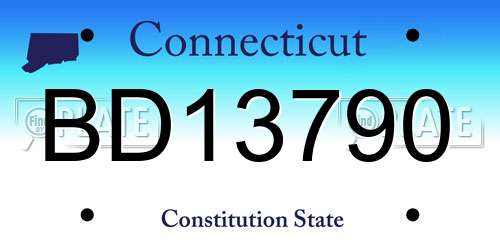 BD13790 Connecticut License Plate