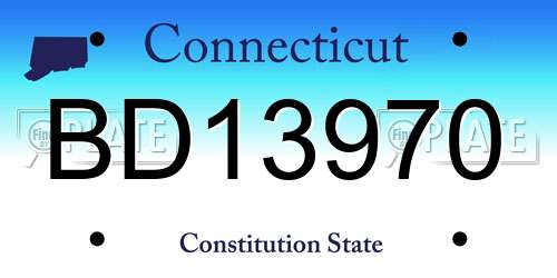 BD13970 Connecticut License Plate