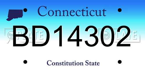 BD14302 Connecticut License Plate