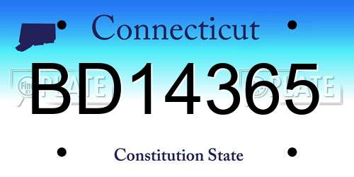 BD14365 Connecticut License Plate