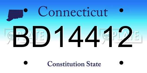 BD14412 Connecticut License Plate