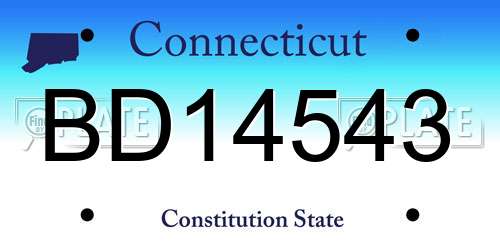 BD14543 Connecticut License Plate