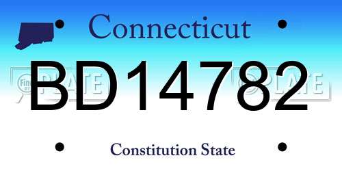 BD14782 Connecticut License Plate