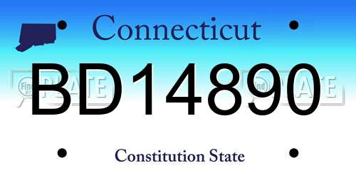 BD14890 Connecticut License Plate