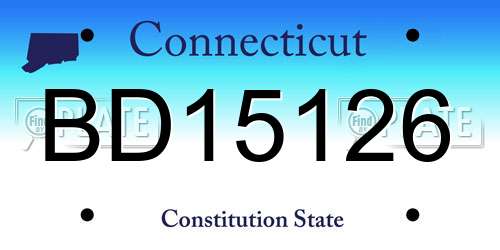 BD15126 Connecticut License Plate